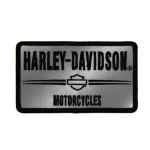 3IN. Embroidered Reflective H-d Emblem Sew-on Patch – Gray black