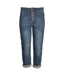 Heart Button Denim Jeans - Denim Blue XL