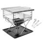 Glamping Large Portable Stainless Adjustable Braai Grill + Utensil Set