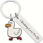 1PC Funny Lover Gift Keychain I Ducking Love You Cute Duck Pun Keychain Couples Valentine's Day Gift For Boyfriend Girlfriend