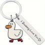 1PC Funny Lover Gift Keychain I Ducking Love You Cute Duck Pun Keychain Couples Valentine's Day Gift For Boyfriend Girlfriend