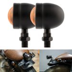 1 Pair KC801 12V Modified Universal Motorcycle LED Turn Signal Black