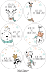 Personalised Christmas Gift Stickers - Snow Animals - Afrikaans
