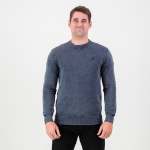 Overdyed Crew Neck Knit-navy - 4XL