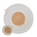Placemats & Coasters Set Of 4 Each - Jute Block - Medium