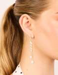 Goldair Gold Plated Cubic Zirconia Pearl Leaf Drop Hook Earrings