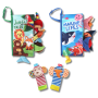 2 Pcs Baby Books- Touch And Feel Soft Books Rattle Baby Socks Sensory Toy