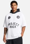 Under Armour Ua Project Rock Icon Fleece Short Sleeve Boh Hoodie - White & Black