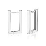 925 Sterling Silver Earrings Small Hoop Earrings For Women Silver Square Geometric Rectangle Hypoallergenic Earrings Minimalist