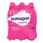 Bonaqua Strawberry Flavoured Sparkling Water 6 X 500ML