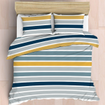 Easy Care Polycotton 144 Thread Count DUVET COVER SET - Modern Stripe - King 230 X 220CM