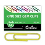 77MM Pvc Coated Assorted Colour Gemclips 50'S