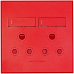 3VR22 2X16A Double Dedicated Socket Outlet 100X100MM Red 3