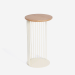 Emerging Creatives Spine End Table Cream + Wood