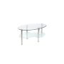 Libi 90X50CM Oval Glass Coffee Table