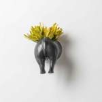 Rhino Wall Planter Head tail - Matt Black Tail