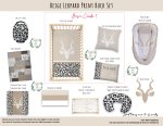 Cot Duvet Bedding Beige Leopard Print Buck Set