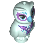 Parts Owl Elves With Medium Azure Beak Eyes And Feathers And Medium Lavender Scarf And Eye Borders Pattern Owlyver 21333PB02