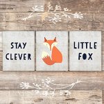 Stay Clever Little Fox Art Prints Set Of 3 - Unframed - 8X10S