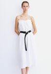Frill-trimmed Cotton Dress - White