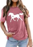 Horse Print T-Shirt Brick Red Medium HTS13