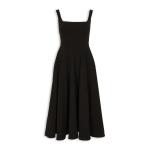 Black Square Neck Midi Dress