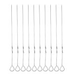10 Pieces Reusable Kebab Sticks - Flat Stainless Steel