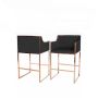 Flora Hightop Barstool Rose-gold Frame