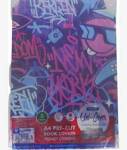 A4 Graffiti Precut Book Covers 5PK - High Quality Durable Plastic Trendy Graffiti Power Designs Saves Time With Uni-cover System