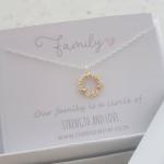 C36845 - 925 Sterling Silver Cz Stones Family Circle Necklace