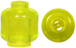 Parts Minifigure Head Plain - Vented Stud 28621 - Trans-neon Green