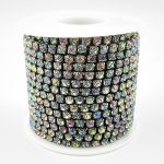Aeaoa 1 Roll 10 Yard Close Crystal Rhinestone Chain Trimming Claw Chain Jewelry Crafts Diy Decoration Trim For Sewing 4MM Mutico