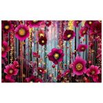 Dark Purple Blooming Daisey Rectangle Tablecloth