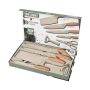 Stainless Steel Sharp Kitchen Knife & Scissor Set With Wood Grain Handle