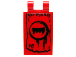 Parts Tile Modified 2 X 3 With 2 Clips With Tattered Flag With Black Circle And Fangs Pattern Model Right Side Sticker - Set