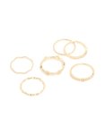 Goldair Gold Plated Clover Textured Ring 6-PACK - M l