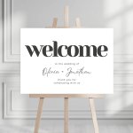 Black And White Simple Wedding Welcome Sign