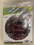 Happy Birthday Pink & Black Foil 18