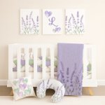 Floral Cot Bedding Set Lavender Purple Floral Love
