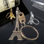 MINI Eiffel Tower Keychain Retro Alloy Key Chain Ring Bag Backpack Charm Car Hanging Pendant French Souvenir Couples Friends Gif