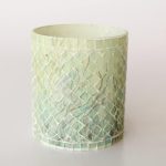 Pale Green Glass Candle Holder 15X13CM