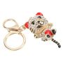 Cute Tiger Keychain Rhinestone Studded Decor