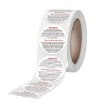 500 Stickers/roll Happiness Stickers Black And White Warning Labels English Candle Warning Labels Stickers Scented Candle Contai