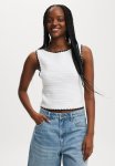 Cotton On Crochet Boatneck Low Back Tank - White