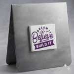 Believe Magnet Purple On White