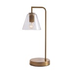 Sakura Metal And Glass Table Lamp Brass Black - Black