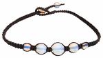 INFINITYEE888 Opal Moonstone Anklet Bracelet Macrame Braided Woven Wax Cord Adjustable Anklet For Men Women Teen -NYAKOP1
