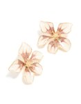Goldair Gold Brown Painted Flower Stud Earrings