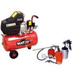 Matair 24 Litre Single Stage Hobby Compressor With 5-PIECE Spray Gun Kit 1.5KW 2HP 220V AIR2000K