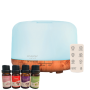 500ML Premium Essential Oil Diffuser With Remote And 4 Bottle Oils